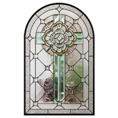 Church stained glass window "Cross" 3