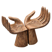 Wooden chair sculpture hand of Buddha God