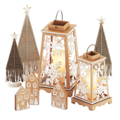 Christmas Lanterns and Bo-ho macrame Christmas trees by Sullivans