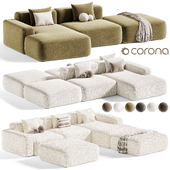 Marino Suedette Corner Sofa Acanva