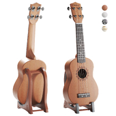 Hawaiian guitar ukulele on a stand