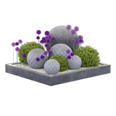 Concrete flower bed with balls