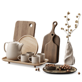 Kitchen decor set with phisalis