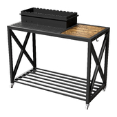 Barbecue with tile loft V1