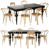 Dining set Alma Thonet Brulla