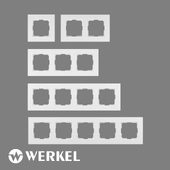 Matte plastic frames for sockets and switches Werkel Slab series white