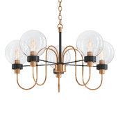 FrankLite Ensbury Five Lamp Pendant in Matt Black