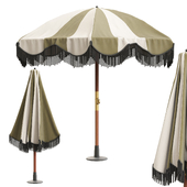 Pink Khaki Striped Parasol