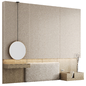 Decorative wall. Headboard with decor.