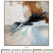 Plaster two square photo frames B-200