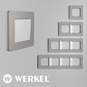 Polycarbonate frames for sockets and switches Werkel Split series smoked/white, soft-touch