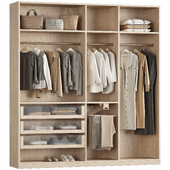 Wardrobe closet with clothes 01