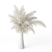 Bouquet of pampas grass, cortaderia, dried flowers in a vase