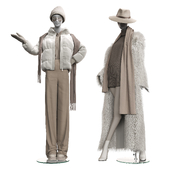 Mannequins in winter clothes