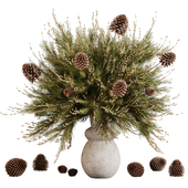 Winter pine fruit vase