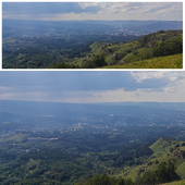 Panoramic view from the mountain in the summer