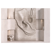 Decorative wall with bas-relief