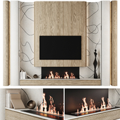 TV Wall Set with Lines