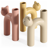 Cat head tube vase