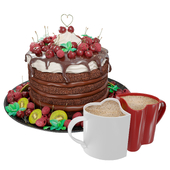 Chocolate cake with berries