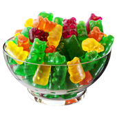 Gummy bears in a bowl