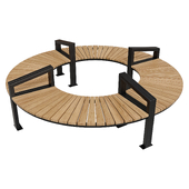 Steel bench Quadrant without back round