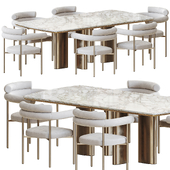Boucle Dining chair, Adrien Table