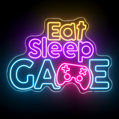 Eat Sleep Game Neon Sign