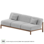 Sofa-module made of solid teak EQUADOR triple
