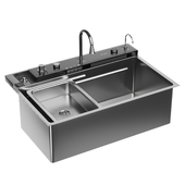 Black Drop-in Workstation Kitchen Sink