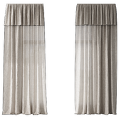 Linen curtains with fold and piping