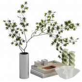 Decorative set with a branch