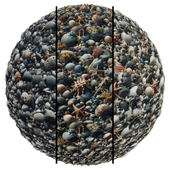 FB1036: Realistic Aquarium & Sea Floor Gravel | 3MAT, 4K, Seamless, PBR Textures