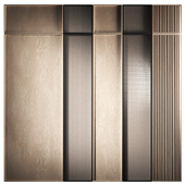 Set of decorative panels. Wood and ribbed glass. Furniture fronts.