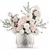 Bouquet of white and pink flowers. Set 505.