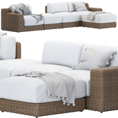 CB2 Maylin Rattan 4 seater Sofa