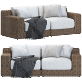 CB2 Maylin Rattan 2 Seater Sofa