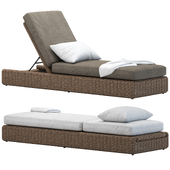 CB2 Maylin Rattan Outdoor Sun Lounger