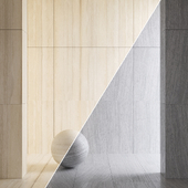 Travertine set of tiles of two types