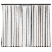 Light curtains on a ceiling cornice with edging, tweed herringbone pattern / Curtain 018