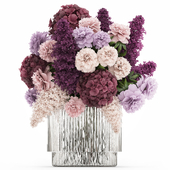 Bouquet of flowers with hydrangea and lilac. Set 506.