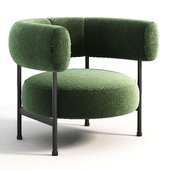 Green Velvet Curved Armchair Romy