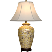 Oriental Birds & Flowers European Provence Nightstand Bedside Table Lamp