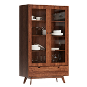 Vintage solid wood display cabinet