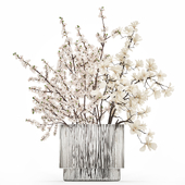 Bouquet of cherry blossom and magnolia branches. Set 510.