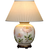 Chrysanthemum Glass Porcelain Large Nightstand European Table Lamp