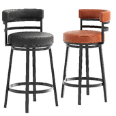 Madrid Ford Black Faux Leather Swivel Counter Stool