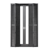 Wooden window with shutters