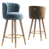 Bar Stools Set of Swivel Barstools with Wood