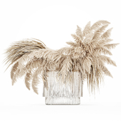 Floral bouquet of dried flowers with cortaderia pampas. Set 514.